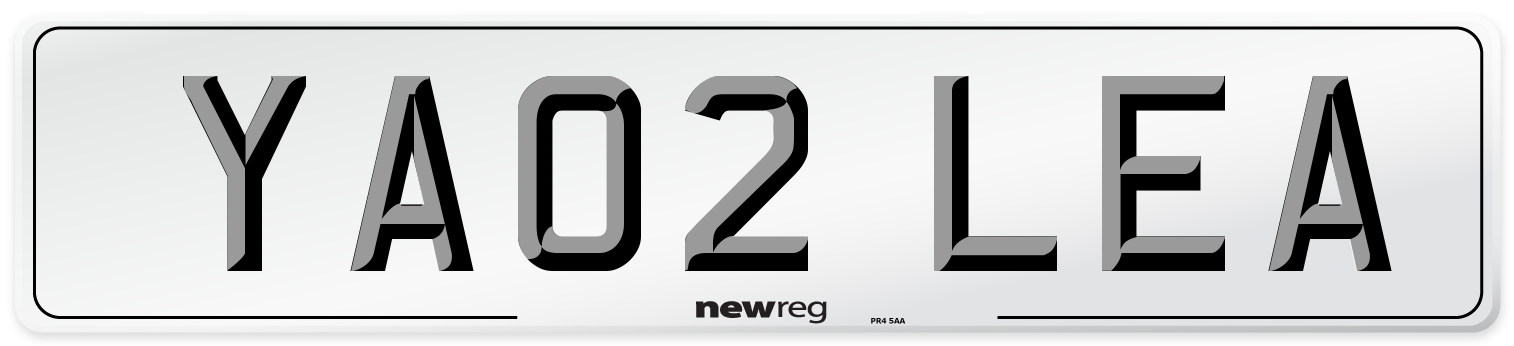 YA02 LEA Number Plate from New Reg